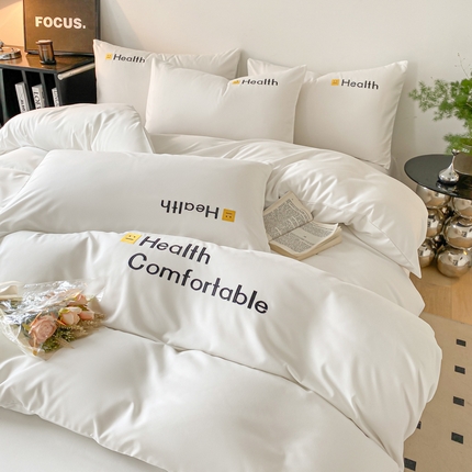 91家纺网 家纺一手货源 找家纺 （总）欣晴家纺 2023新款加厚磨毛水洗棉刺绣三件套四件套-曼迪系列