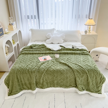 91家纺网 家纺一手货源 找家纺 （总）大元  2025新款塔芙绒羊羔绒提花剪花毛毯