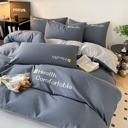 91家纺网 家纺一手货源 找家纺 （总）欣晴家纺 2023新款加厚磨毛水洗棉刺绣三件套四件套-曼迪系列