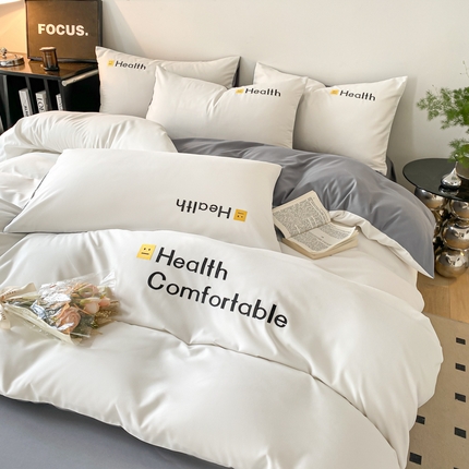 91家纺网 家纺一手货源 找家纺 （总）欣晴家纺 2023新款加厚磨毛水洗棉刺绣三件套四件套-曼迪系列