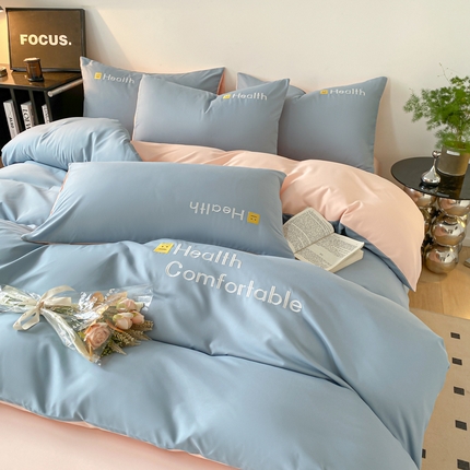 91家纺网 家纺一手货源 找家纺 （总）欣晴家纺 2023新款加厚磨毛水洗棉刺绣三件套四件套-曼迪系列