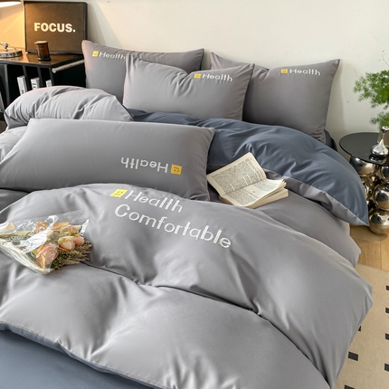 91家纺网 家纺一手货源 找家纺 （总）欣晴家纺 2023新款加厚磨毛水洗棉刺绣三件套四件套-曼迪系列