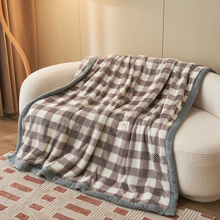 （总）世纪绒品2023加厚牛奶豆豆绒毛毯被子冬被小毯子办公室午睡盖毯