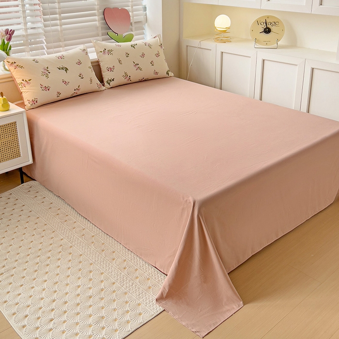 91家纺网 家纺一手货源 找家纺 王朝国际 2025新款双层纱有氧提花有氧双层纱碎花四件套 清欢