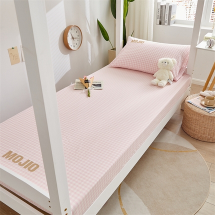 91家纺网 家纺一手货源 找家纺 （总）卡巴伦 2023新款开学季学生款全棉水洗棉刺绣单床笠-字母刺绣款