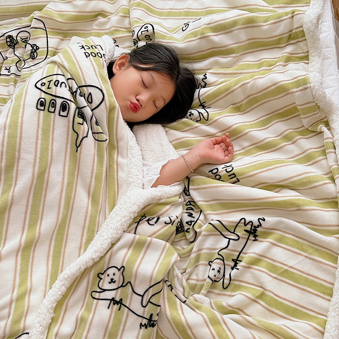 91家纺网 家纺一手货源 找家纺 萝莉家纺 2023新款ins加厚牛奶绒羊羔绒毯午睡毯沙发盖毯 艺术家