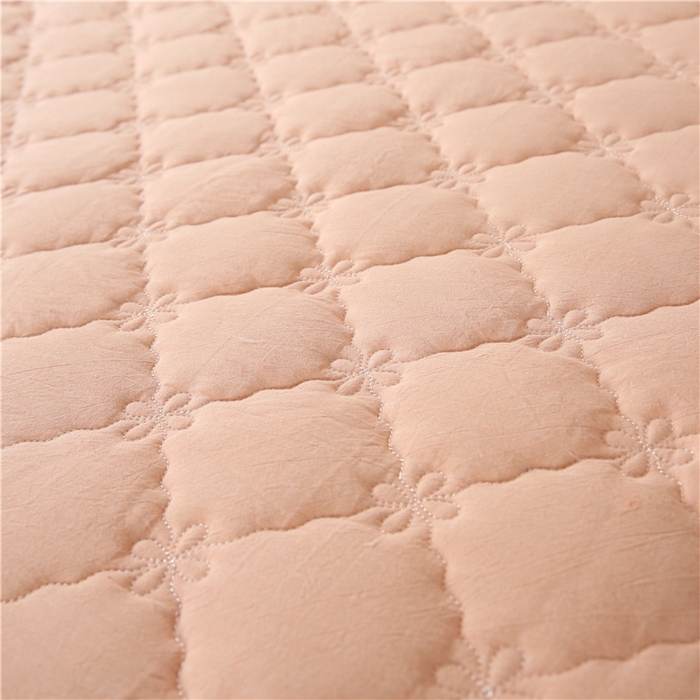 91家纺网 家纺一手货源 找家纺 胜权家纺 2024新款日式全棉色织水洗棉夹棉床笠 玉粉