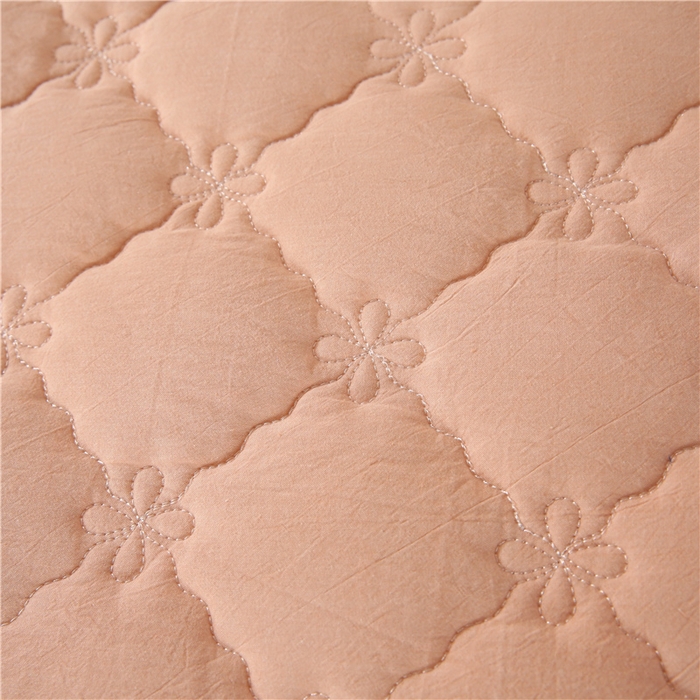 91家纺网 家纺一手货源 找家纺 胜权家纺 2024新款日式全棉色织水洗棉夹棉床笠 玉粉