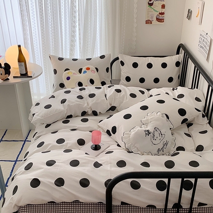 桃子家居 2023新款ins北欧时尚简约卡通纯棉四件套系列 棉-可爱波点