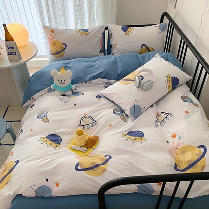 桃子家居 2023新款ins北欧时尚简约卡通纯棉四件套系列 棉-流浪地球