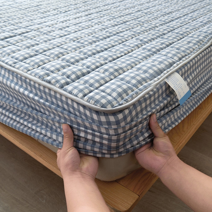 91家纺网 家纺一手货源 找家纺 （总）胜权家纺 2024新款亲肤夹棉格子防水床笠