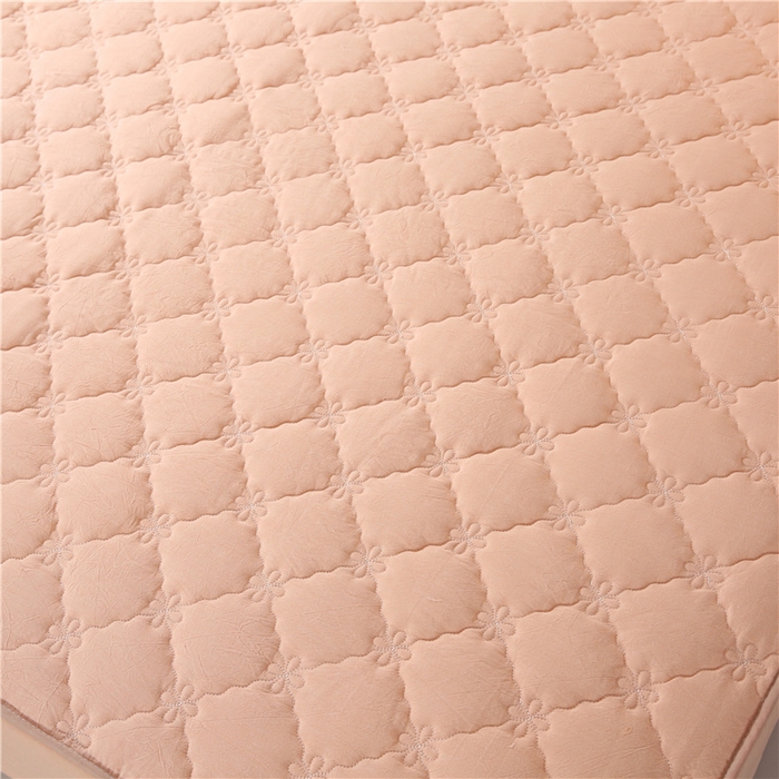 91家纺网 家纺一手货源 找家纺 胜权家纺 2024新款日式全棉色织水洗棉夹棉床笠 玉粉