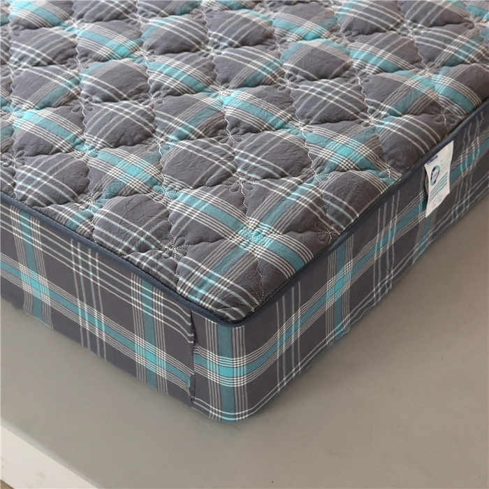 91家纺网 家纺一手货源 找家纺 胜权家纺 2024新款日式全棉色织水洗棉夹棉床笠 映竹(绿灰)