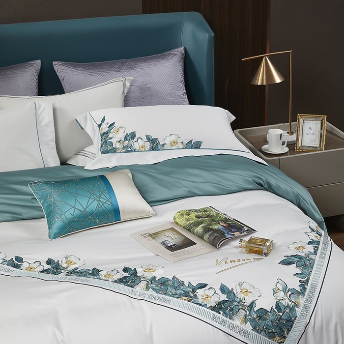 91家纺网 家纺一手货源 找家纺 （总）爱情故事 2025新款100支新疆长绒棉刺绣四件套