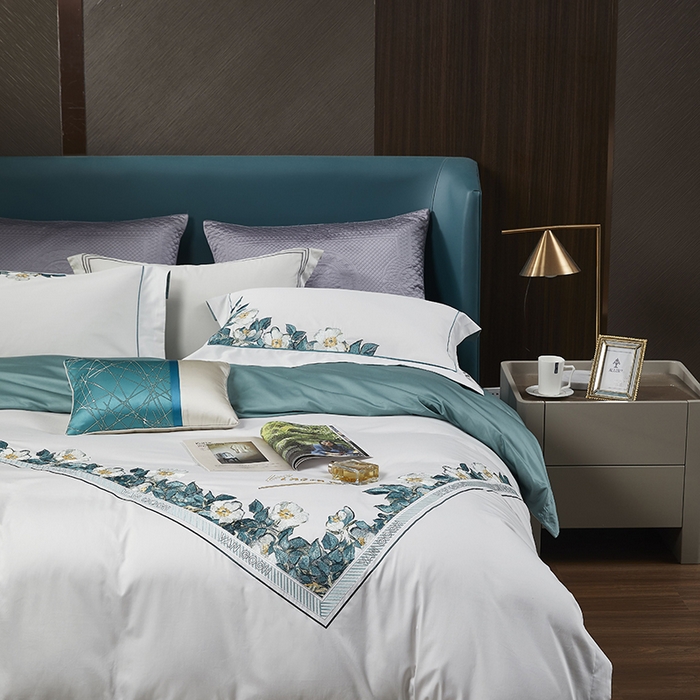 91家纺网 家纺一手货源 找家纺 （总）爱情故事 2025新款100支新疆长绒棉刺绣四件套