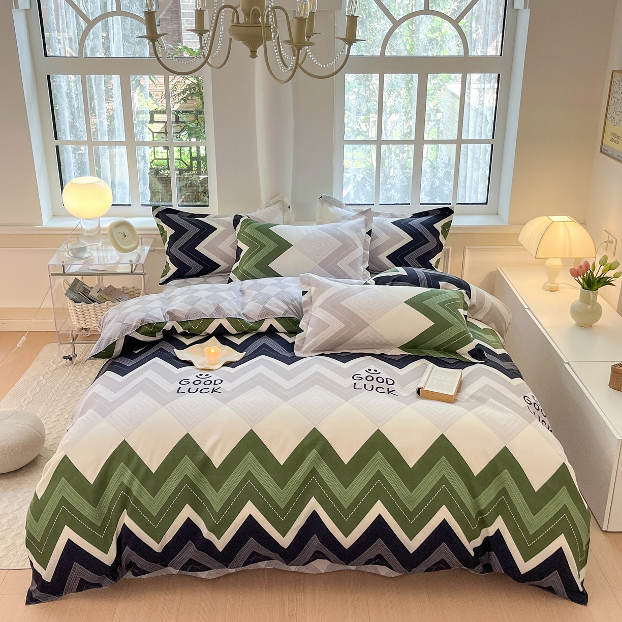 91家纺网 家纺一手货源 找家纺 典雅家纺 爆款新花色印花植物羊绒四件套磨毛四件套学生季派斯特