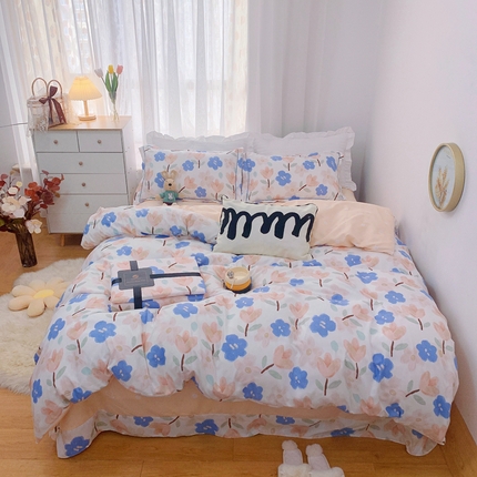 91家纺网 家纺一手货源 找家纺 （总）庭笙 2024秋冬新匹马棉臻品磨毛 丝带款印花四件套