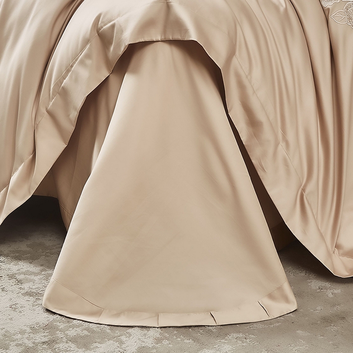 91家纺网 家纺一手货源 找家纺 爱情故事 2025新款100支新疆长绒棉刺绣四件套 花魅-香槟