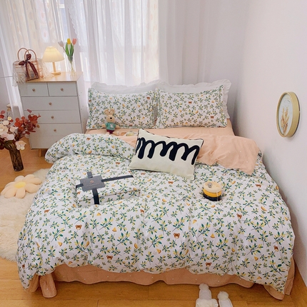 91家纺网 家纺一手货源 找家纺 （总）庭笙 2024秋冬新匹马棉臻品磨毛 丝带款印花四件套