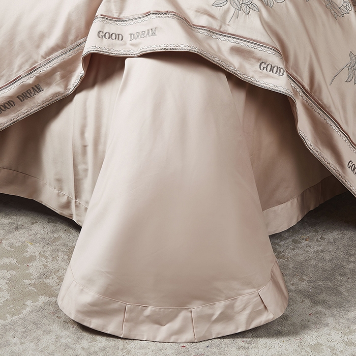 91家纺网 家纺一手货源 找家纺 爱情故事 2025新款100支新疆长绒棉刺绣四件套 蝶恋花（粉玉）