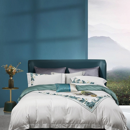 爱情故事 2025新款100支新疆长绒棉刺绣四件套 春韵（白）