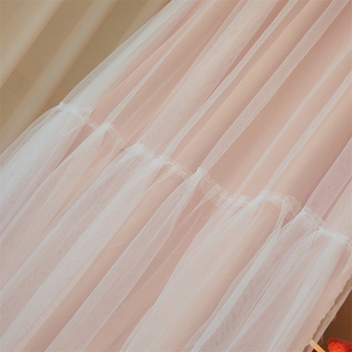 91家纺网 家纺一手货源 找家纺 卓尔居 2025新款浪漫学生宿舍雪尼尔交织工艺蕾丝幔纱U型导轨蚊帐-茜茜公主 茜茜公主-粉