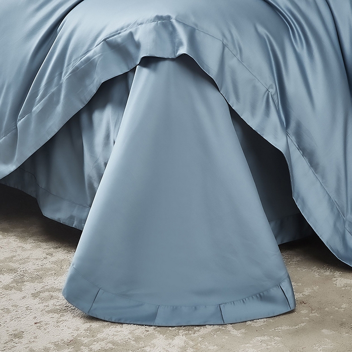 91家纺网 家纺一手货源 找家纺 爱情故事 2025新款100支新疆长绒棉刺绣四件套 花魅-蓝