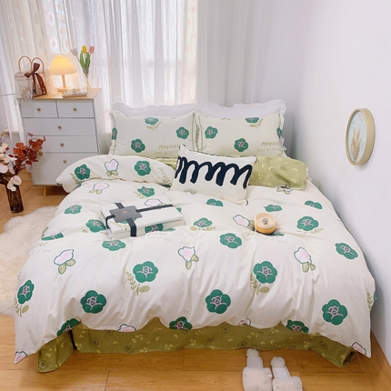 91家纺网 家纺一手货源 找家纺 （总）庭笙 2024秋冬新匹马棉臻品磨毛 丝带款印花四件套