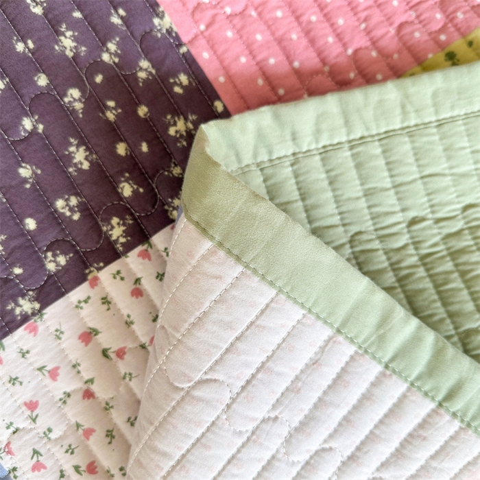 91家纺网 家纺一手货源 找家纺 美优兰 2023新款双面全棉水洗床盖 格桑花