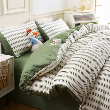 91家纺网 家纺一手货源 找家纺 权瑾家纺 全棉13372印花四件套小清新少女风直播爆款 彩迪