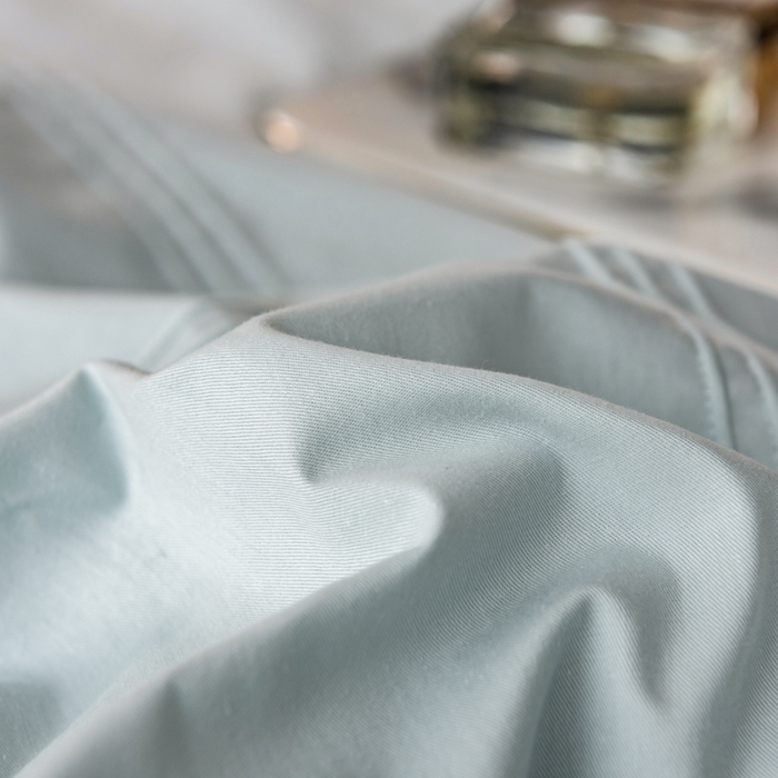 91家纺网 家纺一手货源 找家纺 丝幔 2025新款60S长绒棉埋绳全棉四件套系列 飘蓝