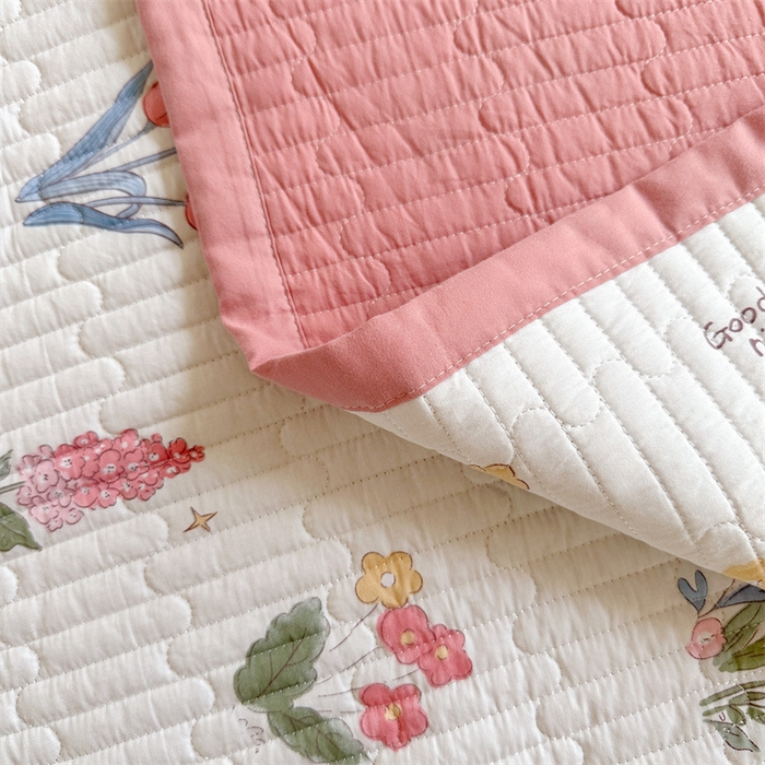 91家纺网 家纺一手货源 找家纺 美优兰 2023新款双面全棉水洗床盖 郁金香