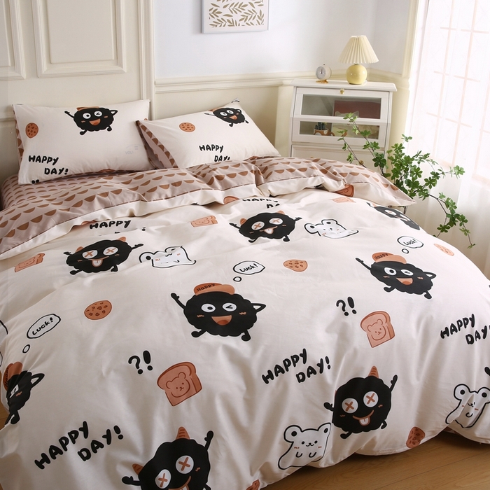 91家纺网 家纺一手货源 找家纺 权瑾家纺 全棉13372印花四件套小清新少女风直播爆款 毛茸茸