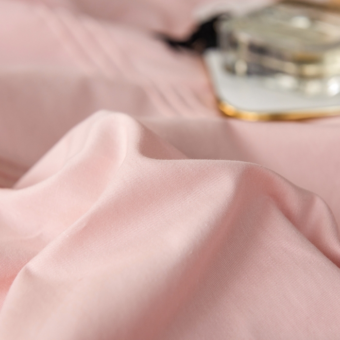 91家纺网 家纺一手货源 找家纺 丝幔 2025新款60S长绒棉埋绳全棉四件套系列 豆沙粉