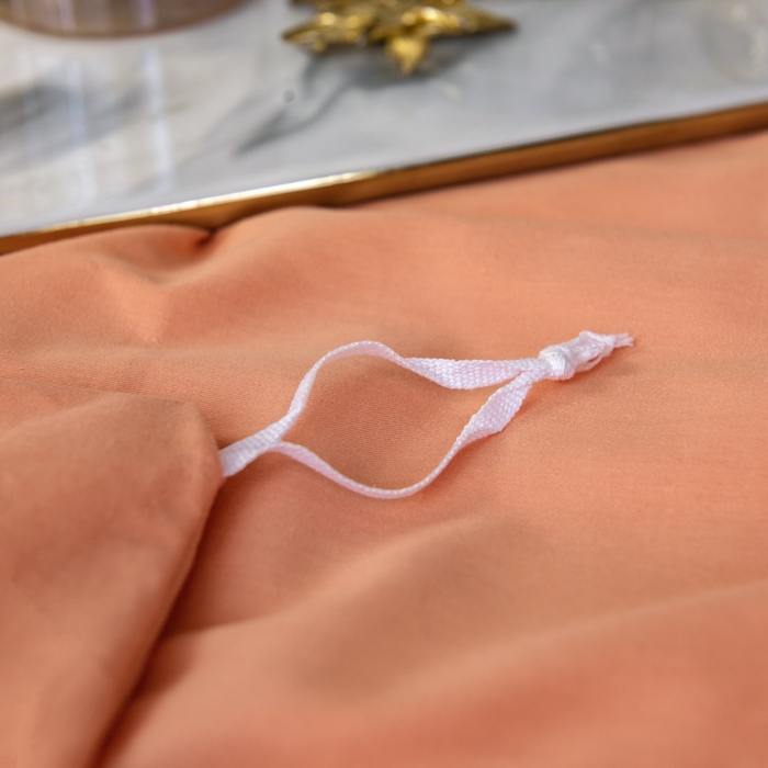 91家纺网 家纺一手货源 找家纺 丝幔 2025新款60S长绒棉埋绳全棉四件套系列 爱玛橙