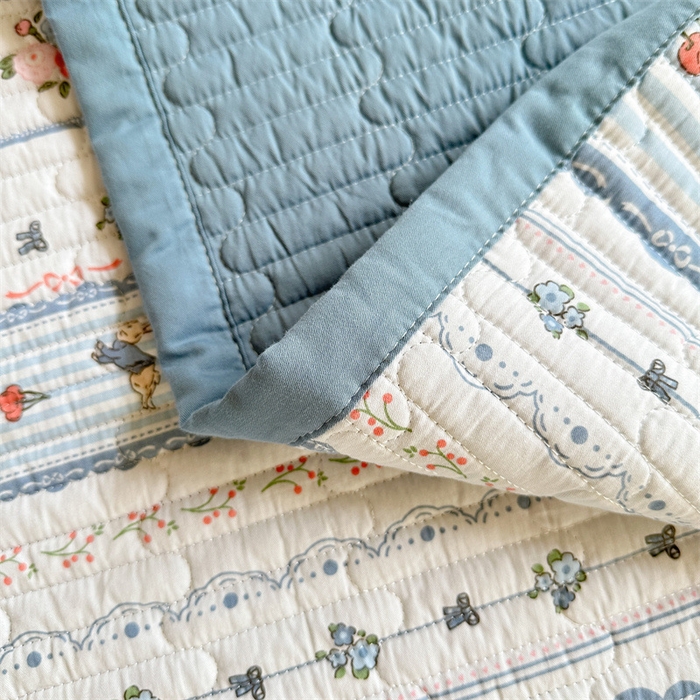 91家纺网 家纺一手货源 找家纺 美优兰 2023新款双面全棉水洗床盖 彼得堡