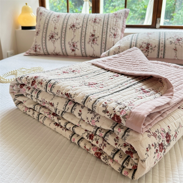 91家纺网 家纺一手货源 找家纺 美优兰 2023新款双面全棉水洗床盖 悦薇