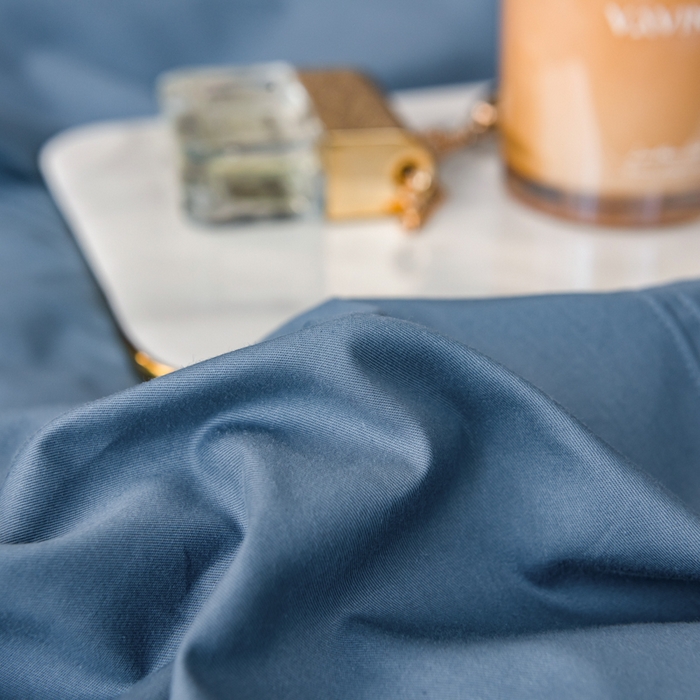 91家纺网 家纺一手货源 找家纺 丝幔 2025新款60S长绒棉埋绳全棉四件套系列 宾利蓝