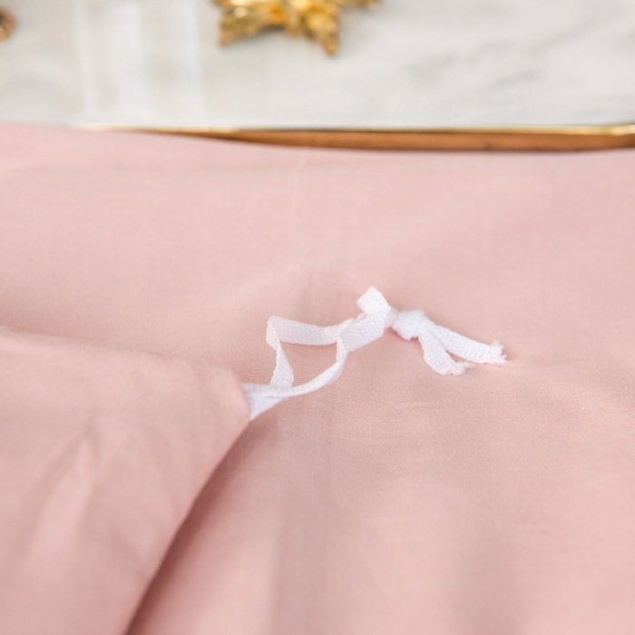 91家纺网 家纺一手货源 找家纺 丝幔 2025新款60S长绒棉埋绳全棉四件套系列 豆沙粉