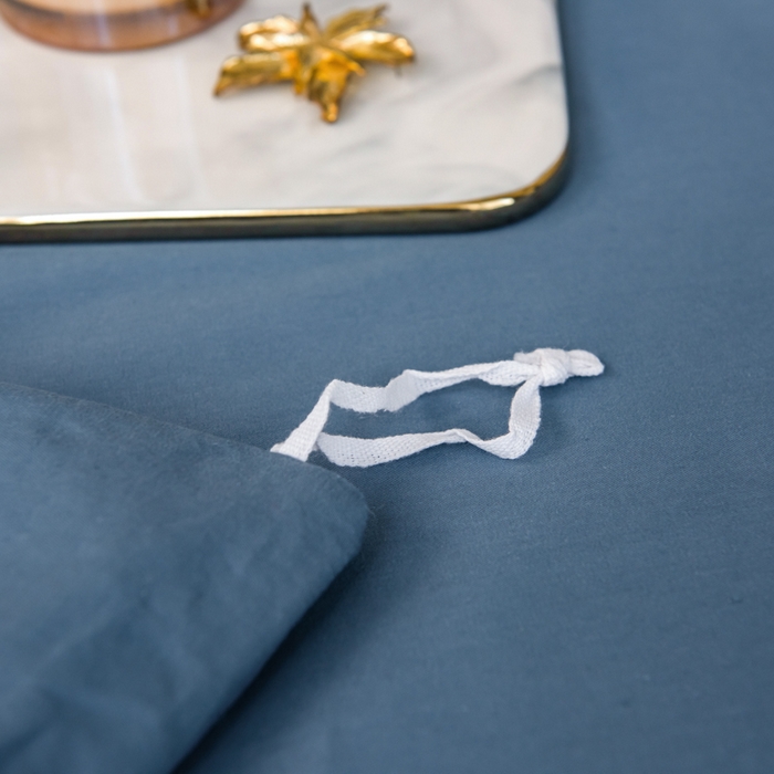 91家纺网 家纺一手货源 找家纺 丝幔 2025新款60S长绒棉埋绳全棉四件套系列 宾利蓝