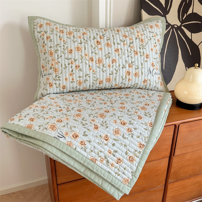 91家纺网 家纺一手货源 找家纺 美优兰 2023新款双面全棉水洗床盖 花屿