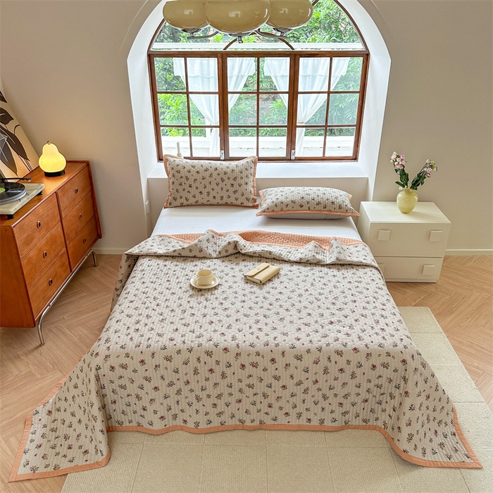 91家纺网 家纺一手货源 找家纺 美优兰 2023新款双面全棉水洗床盖 尤美