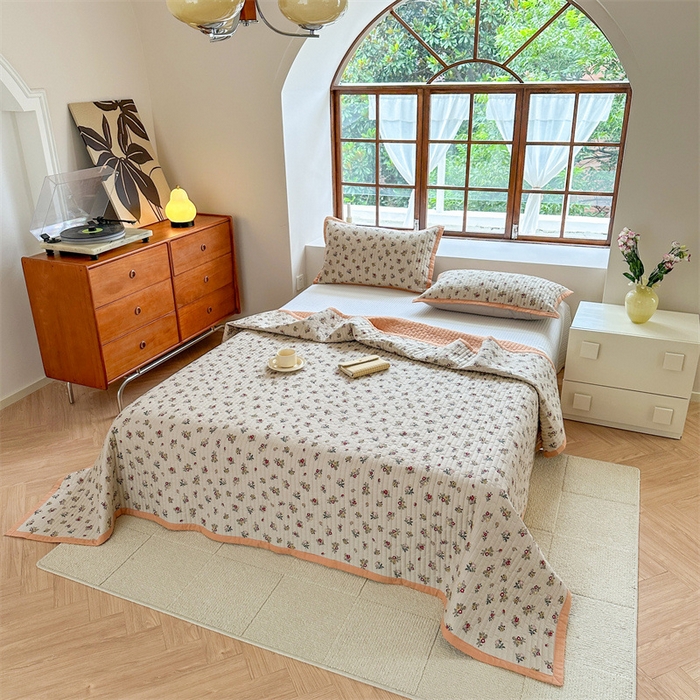 91家纺网 家纺一手货源 找家纺 美优兰 2023新款双面全棉水洗床盖 尤美