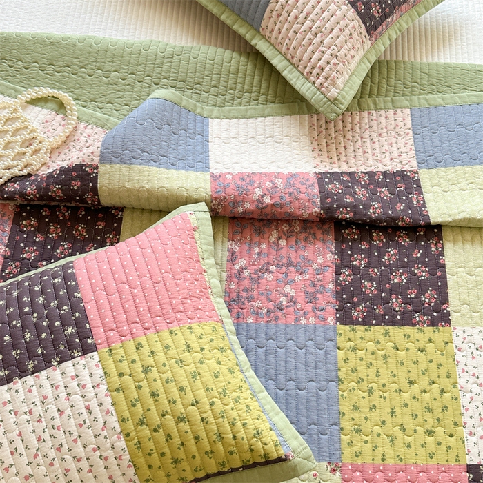 91家纺网 家纺一手货源 找家纺 美优兰 2023新款双面全棉水洗床盖 格桑花