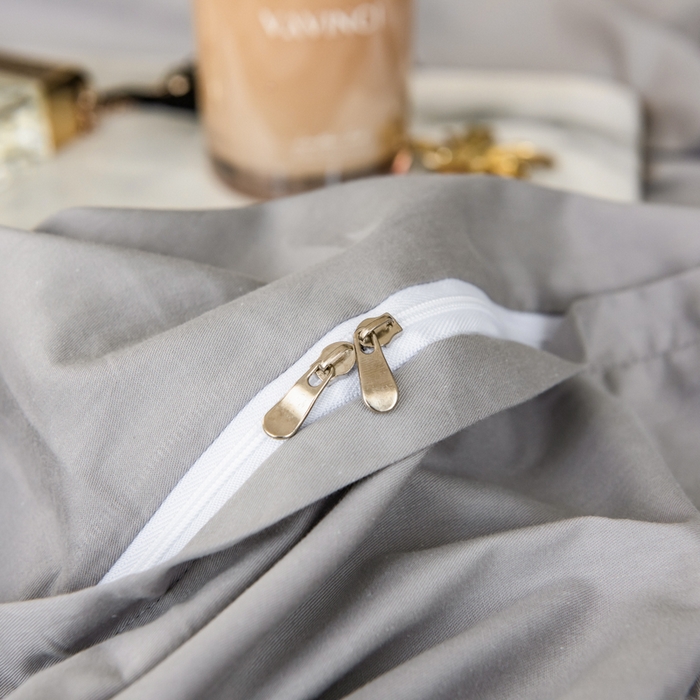 91家纺网 家纺一手货源 找家纺 丝幔 2025新款60S长绒棉埋绳全棉四件套系列 绅士灰