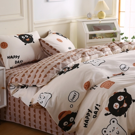 91家纺网 家纺一手货源 找家纺 （总）权瑾家纺 全棉13372印花四件套小清新少女风直播爆款