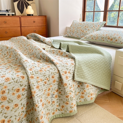 美优兰 2023新款双面全棉水洗床盖 花屿