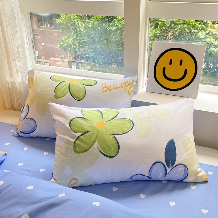 91家纺网 家纺一手货源 找家纺 集布 2023新款12868全棉喷气印花四件套 向阳花