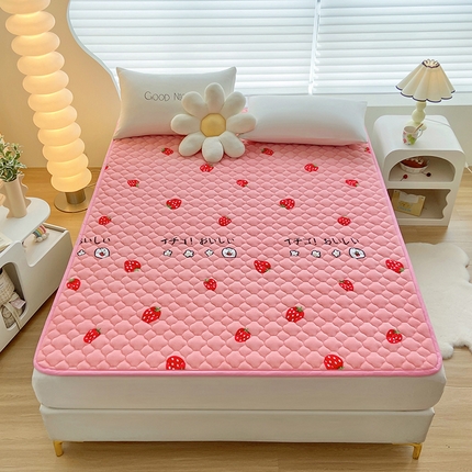 索弗莱 2023新款梅花款牛奶绒床垫床护垫 草莓