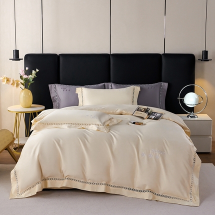 91家纺网 家纺一手货源 找家纺 （总）权瑾 直播爆款镂空长绒棉刺绣全棉纯棉四件套120支